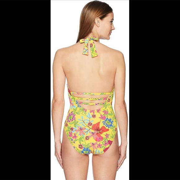 NEW Bleu Rod Beattie Magic Garden Plunge Ruffle One‎ Piece Swimsuit [SZ 12 ] - Picture 11 of 12